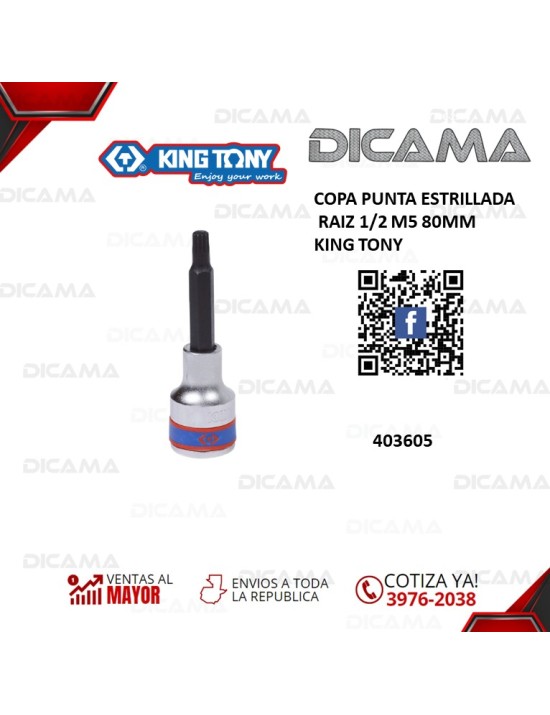 COPA  RAIZ 1/2" 80 MM M5 PUNTA HEXAGONAL