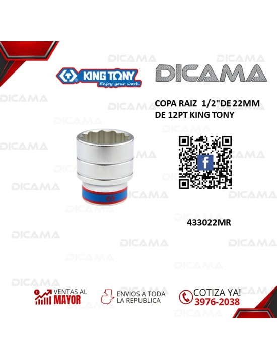 COPA RAIZ 1/2" 22MM DE 12PT