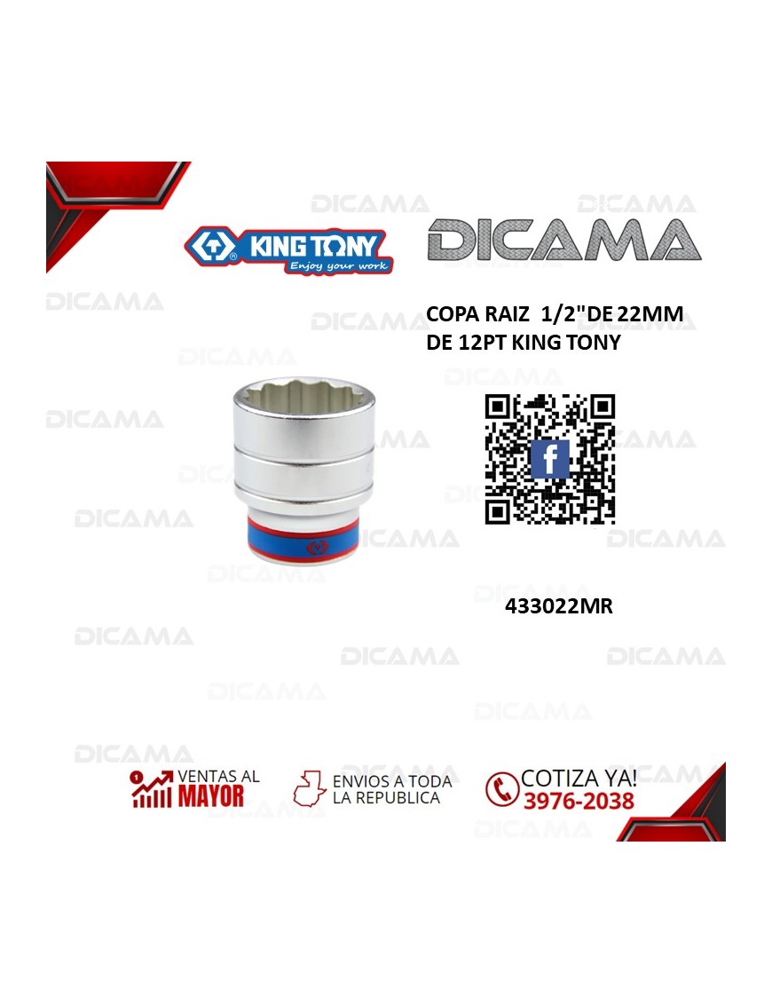 COPA RAIZ 1/2" 22MM DE 12PT