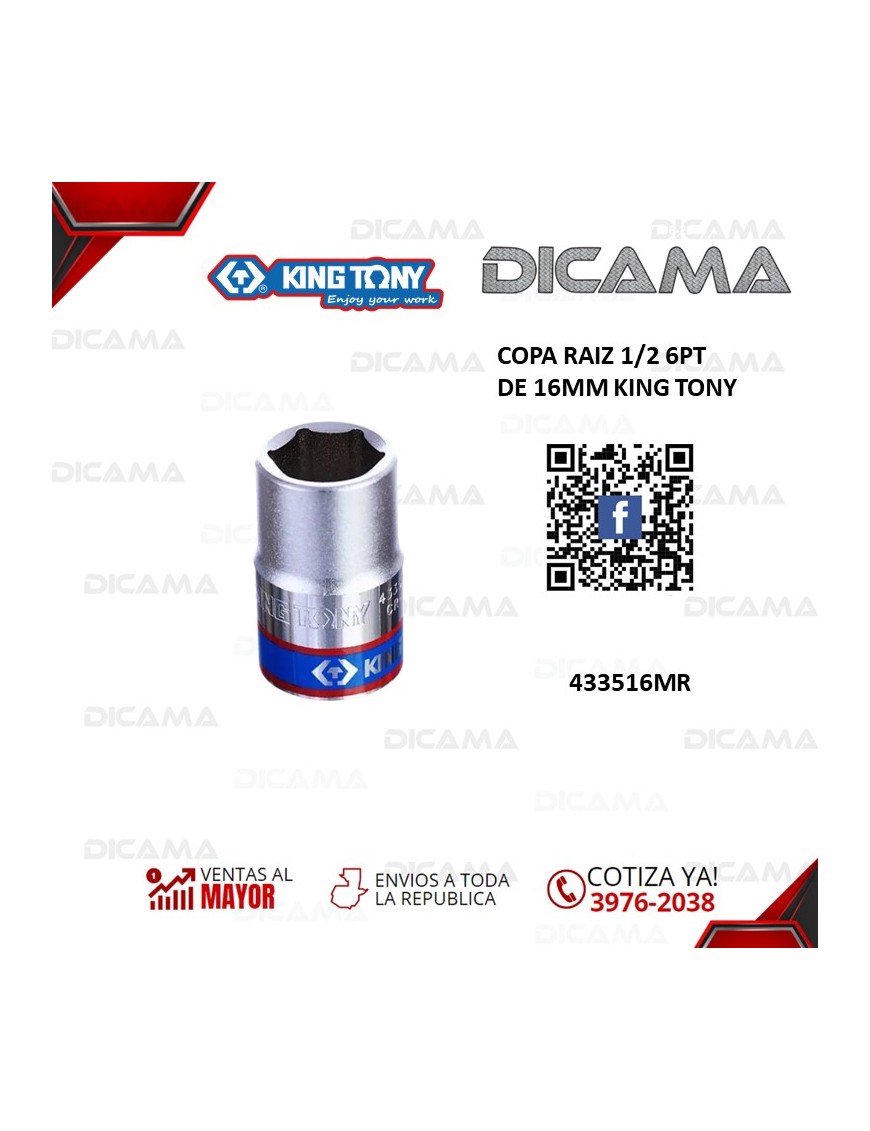 COPA RAIZ 1/2" 16MM 6PT