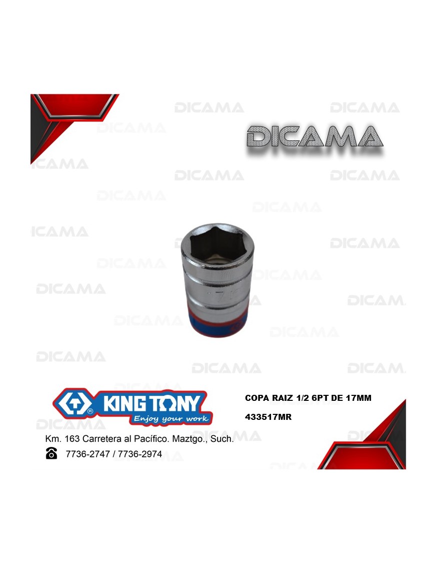 COPA RAIZ 1/2 6PT DE 17MM KING TONY