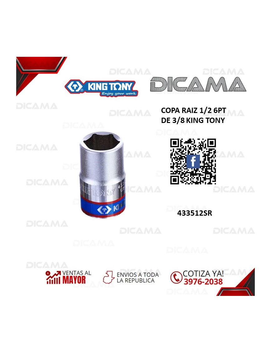 COPA RAIZ 1/2" 3/8" 6PT