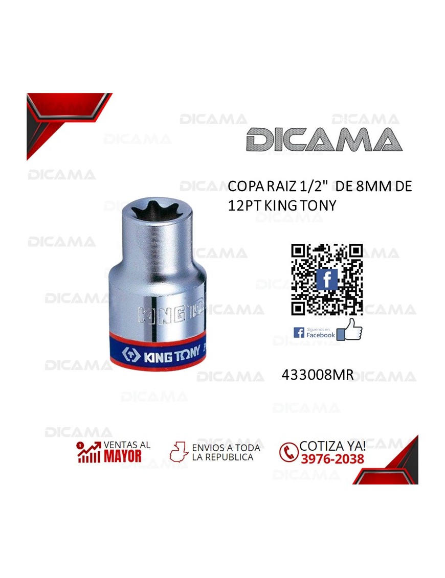 COPA RAIZ 1/2" 8MM DE 12PT