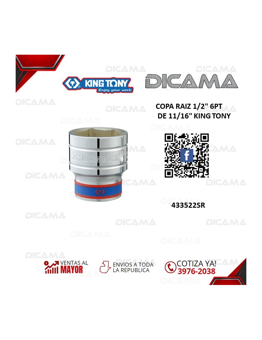 COPA RAIZ 1/2" 11/16" 6PT
