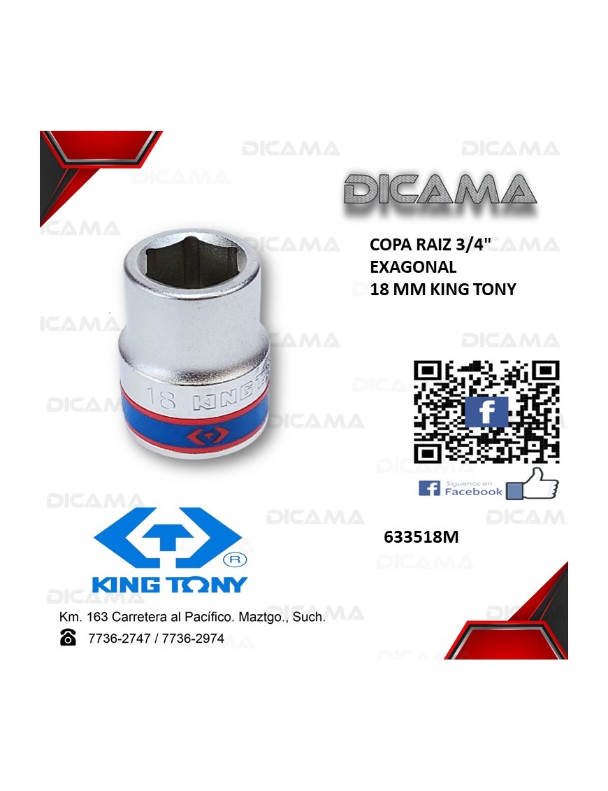 COPA RAIZ 3/4" 18MM 6 PUNTOS
