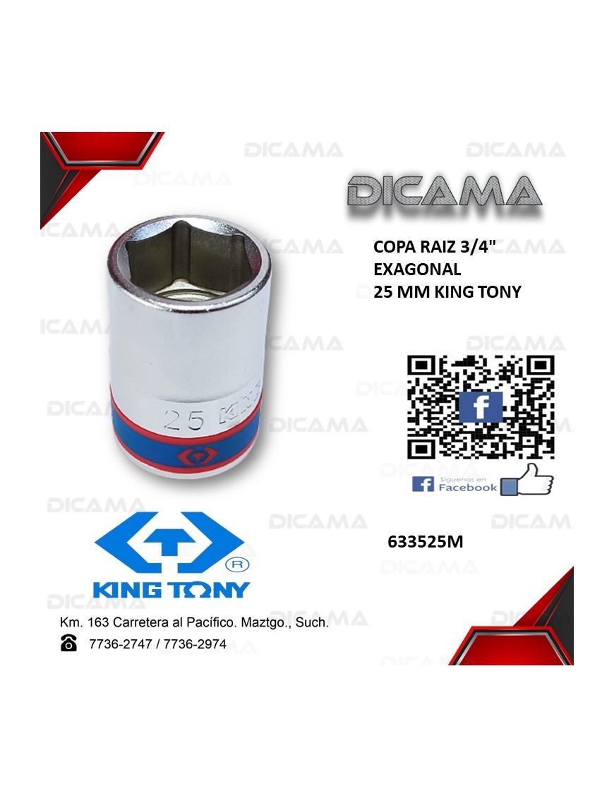 COPA RAIZ 3/4" 25MM 6 PUNTOS
