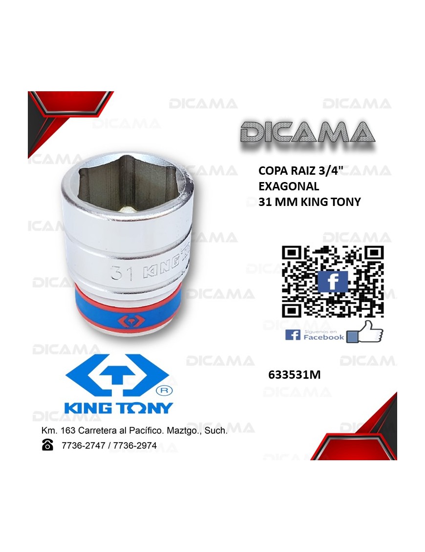 COPA RAIZ 3/4" 31MM 6 PUNTOS