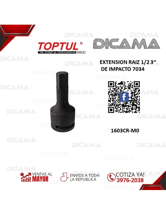 EXTENSION RAIZ 1/2 3" DE IMPACTO 7034