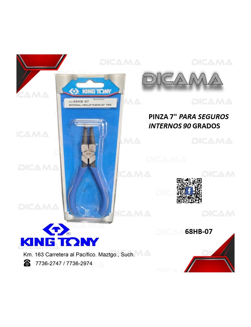 PINZA 7" PARA SEGUROS INTERNOS 90 GRADOS