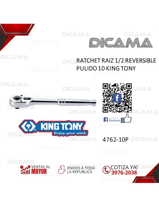 RATCHET RAIZ 1/2" 10" REVERSIBLE PULIDO