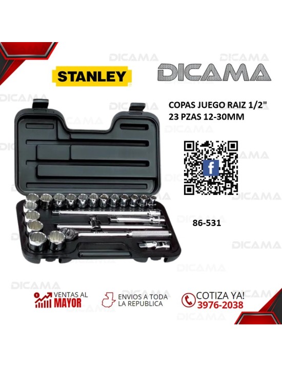 COPAS JUEGO RAIZ 1/2" 23 PZAS 12-30MM