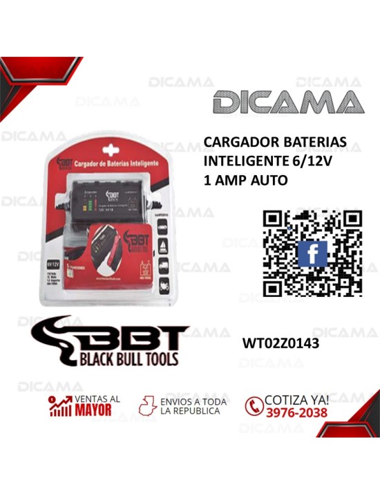 CARGADOR BATERIAS INTELIGENTE 6/12V 1 AMP AUTO