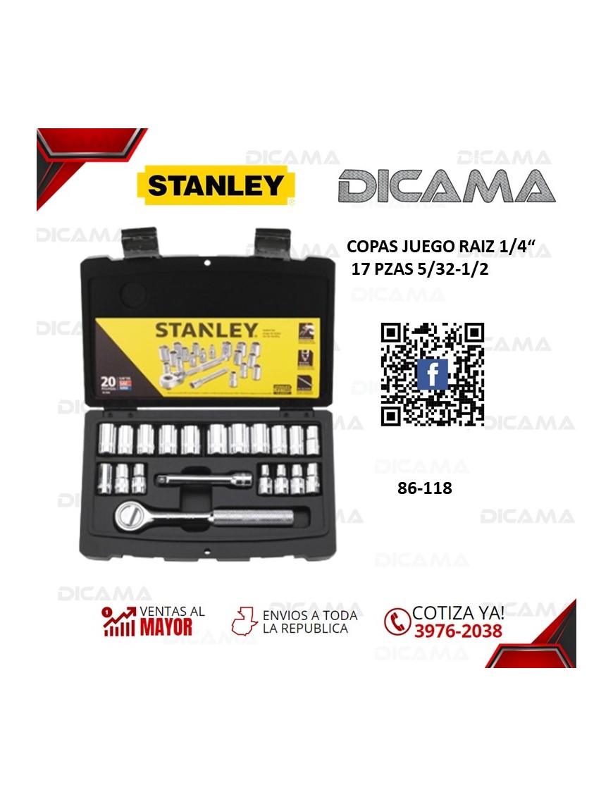 COPAS JUEGO RAIZ 1/4" 20 PZAS MM/SAE