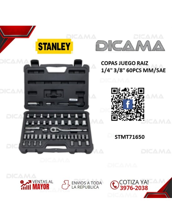 COPAS JUEGO RAIZ 1/4" 3/8" 60PCS MM/SAE
