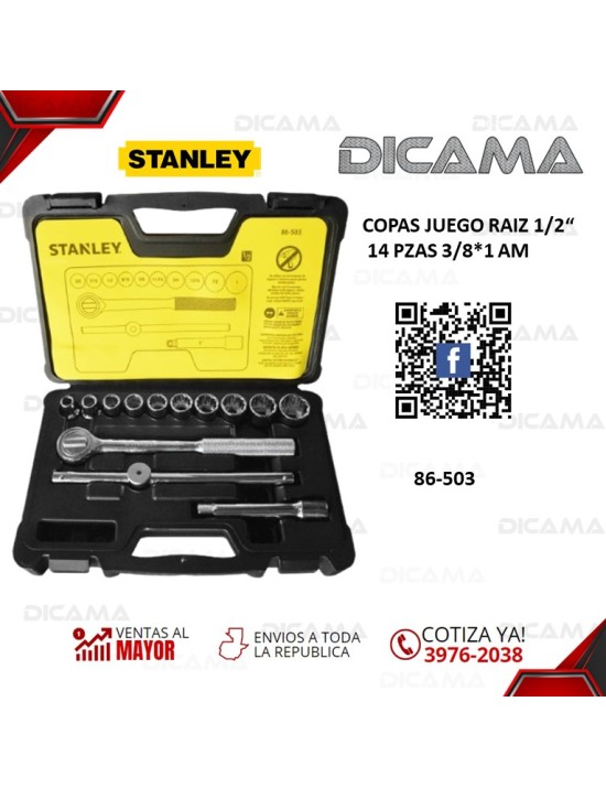 COPAS JUEGO RAIZ 1/2" 14 PZAS 3/8*1 AM