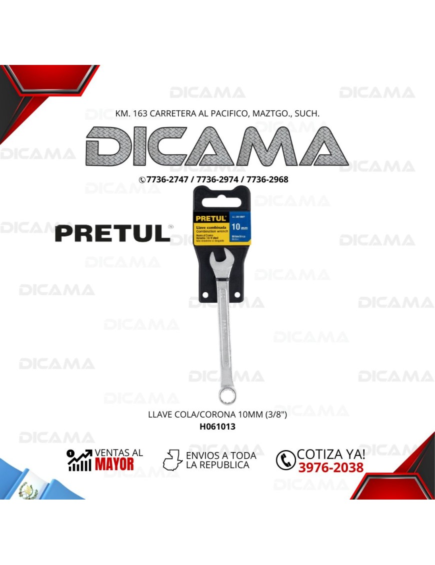 LLAVE COLA/CORONA
 10MM (3/8")