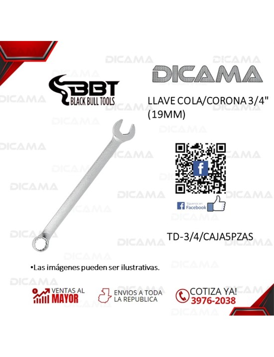 LLAVE COLA/CORONA 3/4" (19MM)
