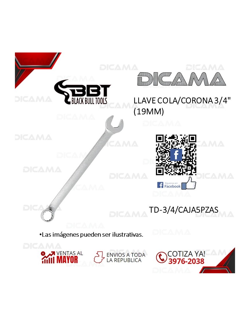 LLAVE COLA/CORONA 3/4" (19MM)