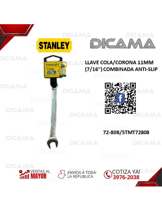 LLAVE COLA/CORONA 11MM (7/16") COMBINADA ANTI-SLIP