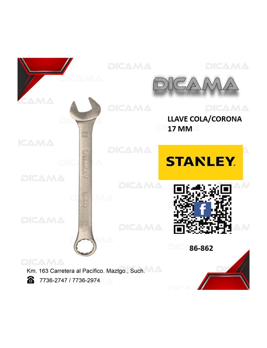 LLAVE COLA/CORONA 17MM  ANTI SLIP 12 PUNTOS