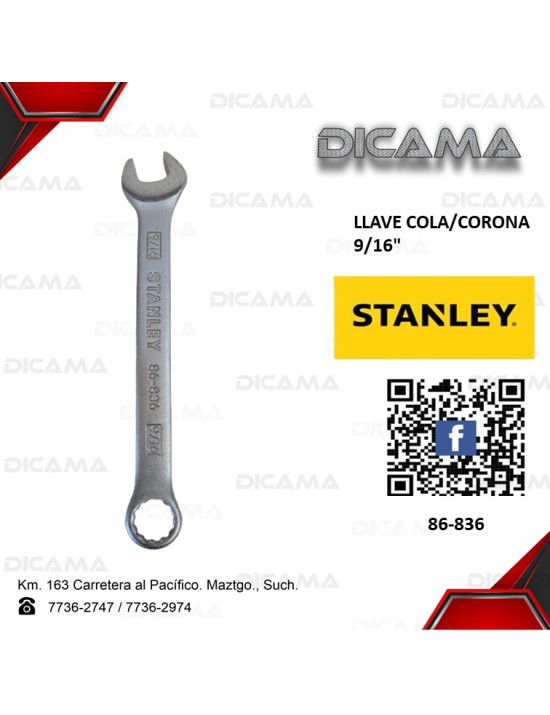 LLAVE COLA/CORONA 9/16" 12 PUNTOS