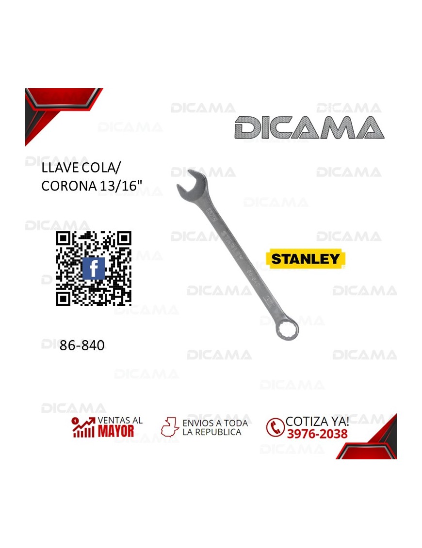 LLAVE COLA/CORONA 13/16"
