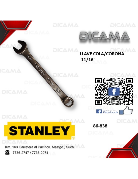LLAVE COLA/CORONA 11/16"