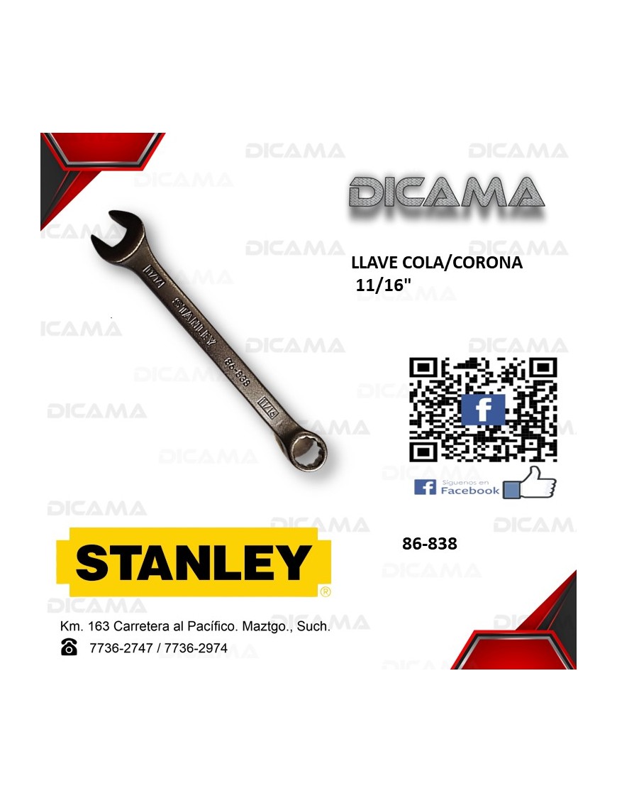 LLAVE COLA/CORONA 11/16"