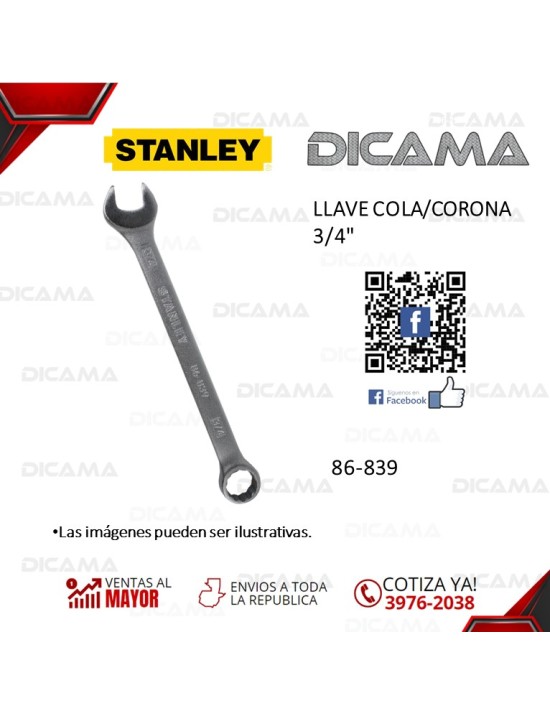 LLAVE COLA/CORONA 3/4" 12 PUNTOS