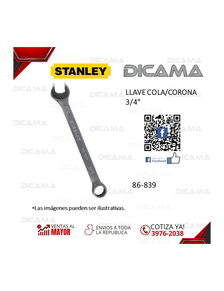 LLAVE COLA/CORONA 3/4" 12 PUNTOS
