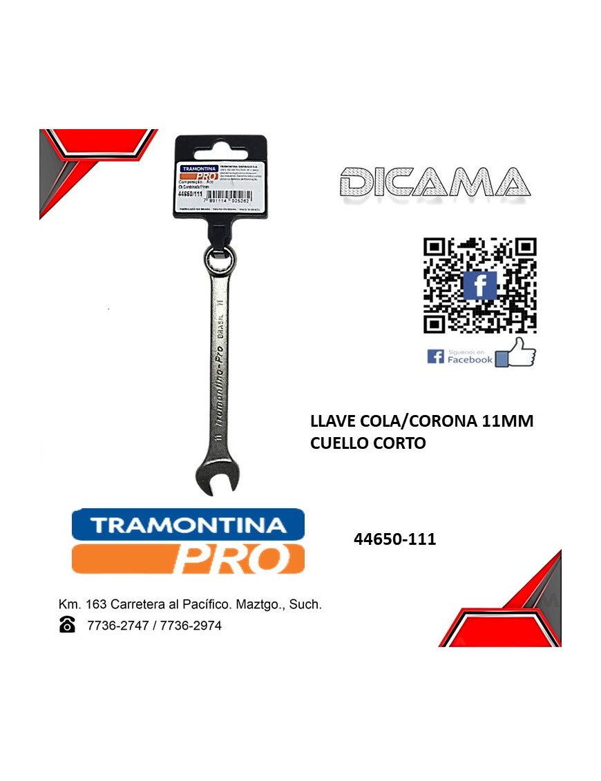 LLAVE COLA/CORONA 11MM CUELLO CORTO