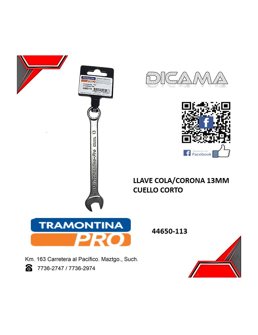 LLAVE COLA/CORONA 13MM CUELLO CORTO
