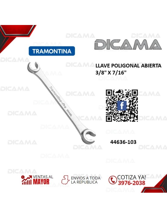 LLAVE POLIGONAL ABIERTA  3/8" X 7/16"