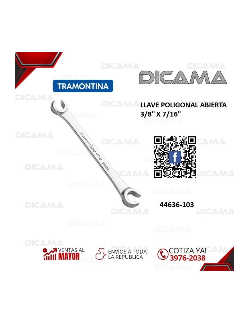LLAVE POLIGONAL ABIERTA  3/8" X 7/16"