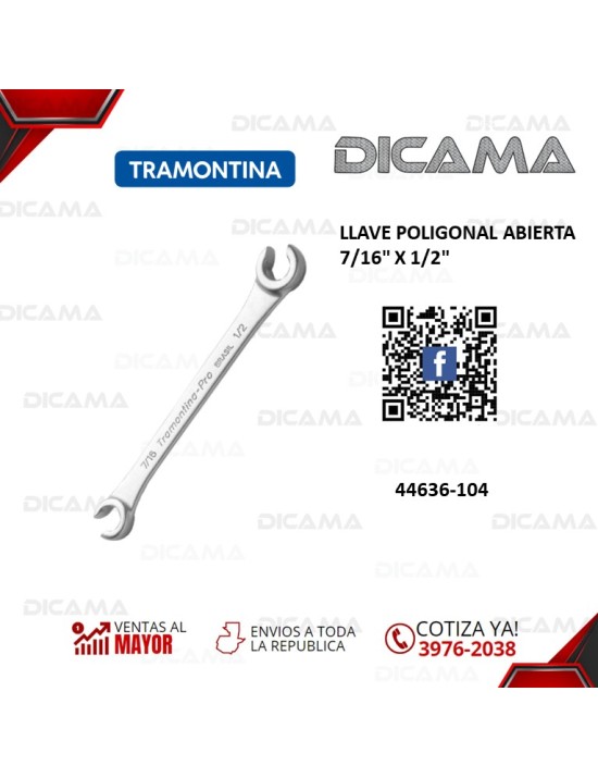 LLAVE POLIGONAL ABIERTA   7/16" X 1/2"