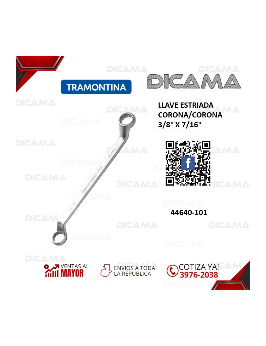 LLAVE ESTRIADA CORONA/CORONA  3/8" X 7/16"