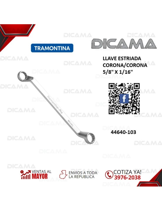 LLAVE ESTRIADA CORONA/CORONA  5/8" X 1/16"