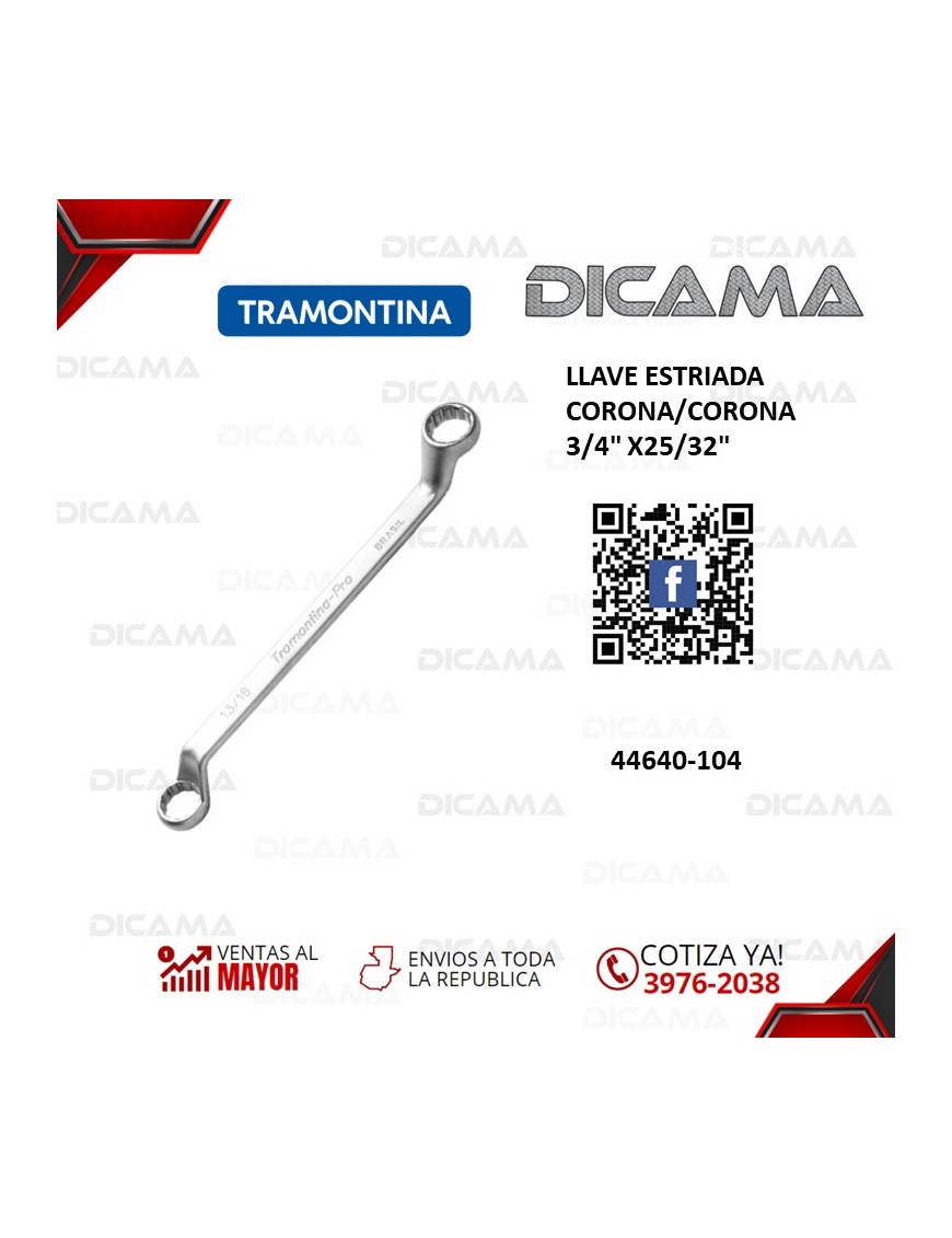 LLAVE ESTRIADA CORONA/CORONA  3/4" X25/32"