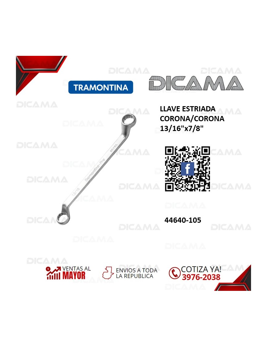 LLAVE ESTRIADA CORONA/CORONA  13/16"X7/8"