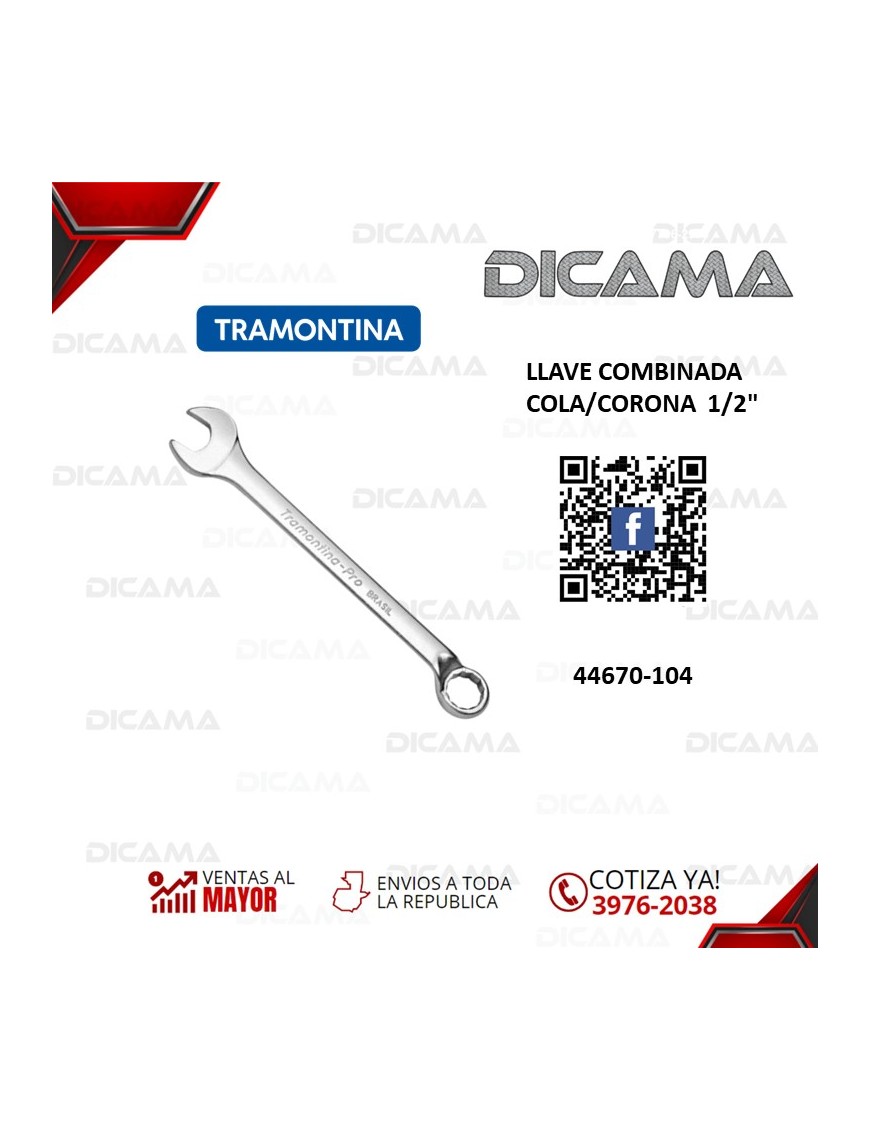 LLAVE COMBINADA COLA/CORONA  1/2"