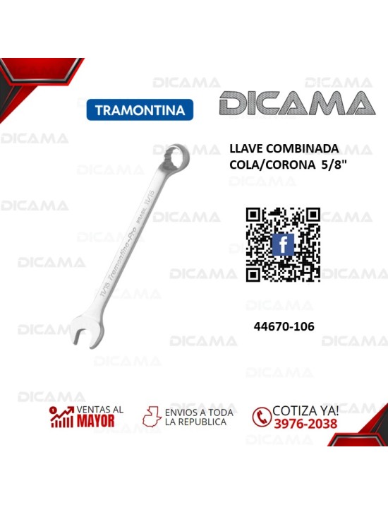 LLAVE COMBINADA COLA/CORONA  5/8"