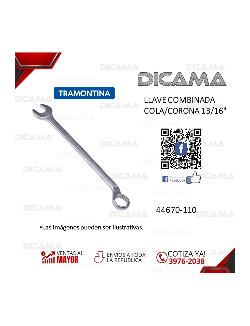 LLAVE COMBINADA COLA/CORONA  13/16"
