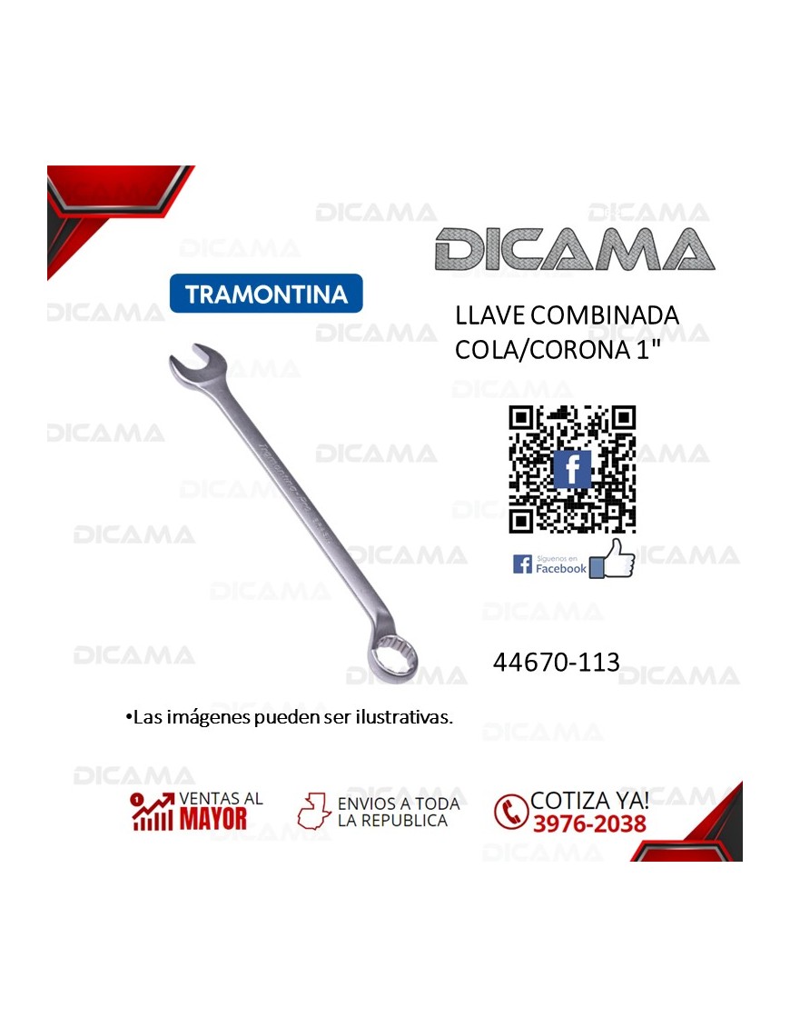 LLAVE COMBINADA COLA/CORONA  1"