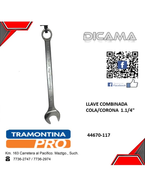 LLAVE COMBINADA COLA/CORONA  1.1/4"