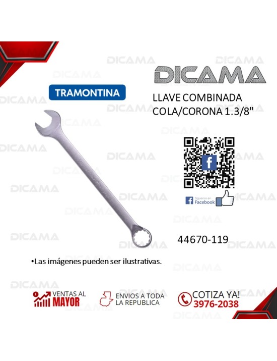 LLAVE COMBINADA COLA/CORONA  1.3/8"