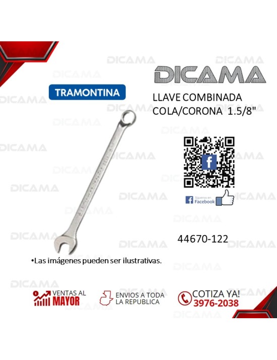 LLAVE COMBINADA COLA/CORONA  1.5/8"