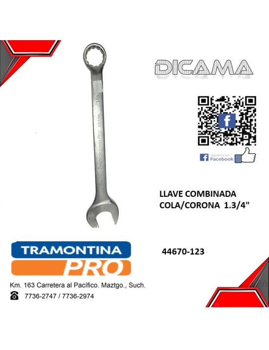 LLAVE COMBINADA COLA/CORONA  1.3/4"