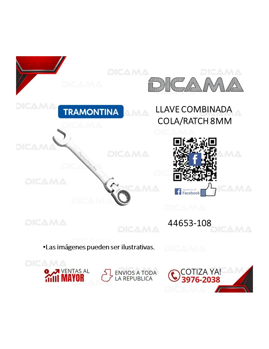 LLAVE COMBINADA COLA/RATCH 8MM