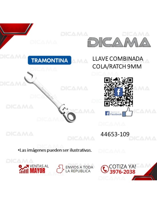 LLAVE COMBINADA COLA/RATCH 9MM
