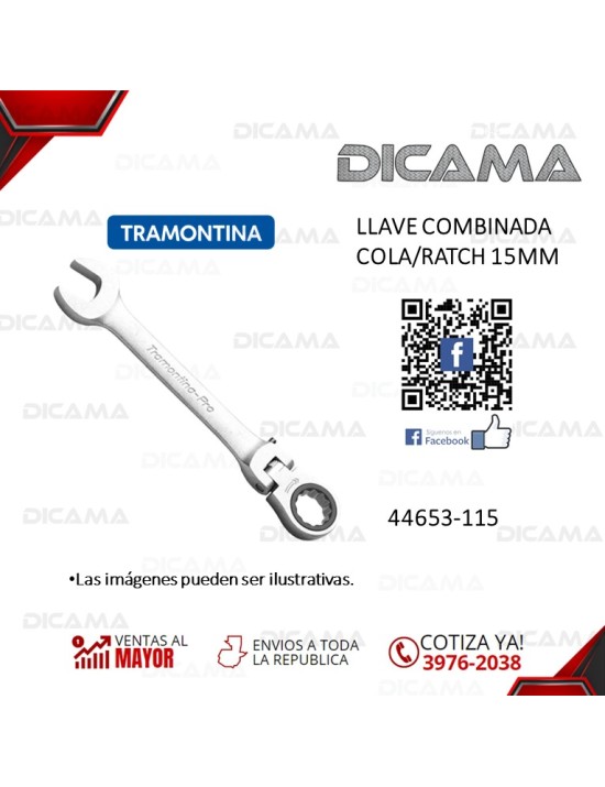 LLAVE COMBINADA COLA/RATCH 15MM